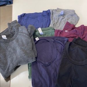 7 American apparel t shirts- 1 sweatshirt